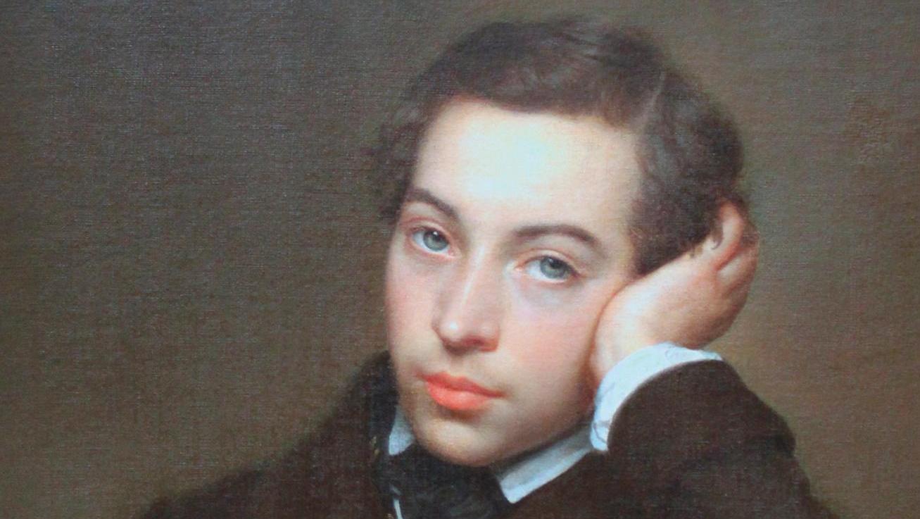 Oil painting of a young man.
