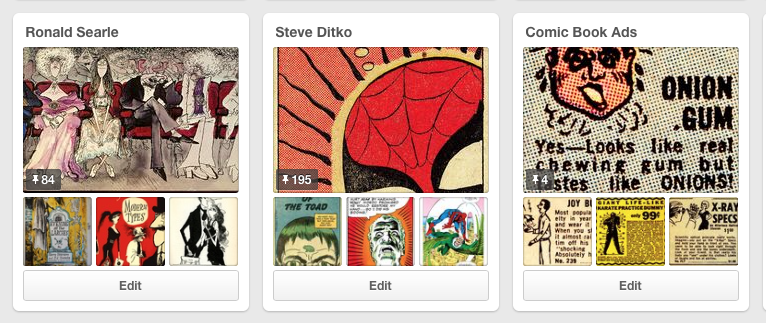 Jeffrey Zeldman's Pinterest (excerpt)