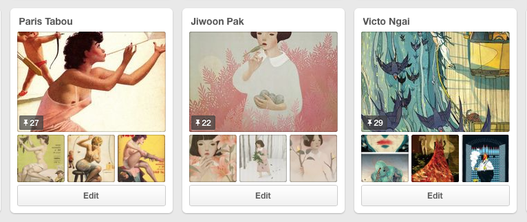 Jeffrey Zeldman's Pinterest (excerpt)
