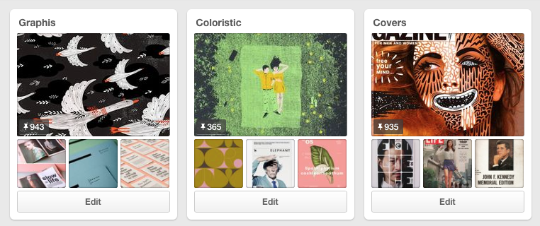 Jeffrey Zeldman's Pinterest (excerpt)