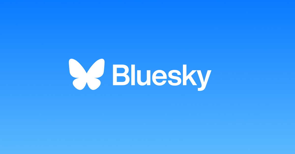 Bluesky logo. Bluesky is a federated social media experience—like Twitter, but decentralized.